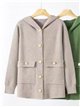 Chaqueta punto cálido capucha bolsillos