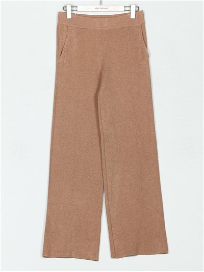 Pantalón recto punto bolsillos extra cálido