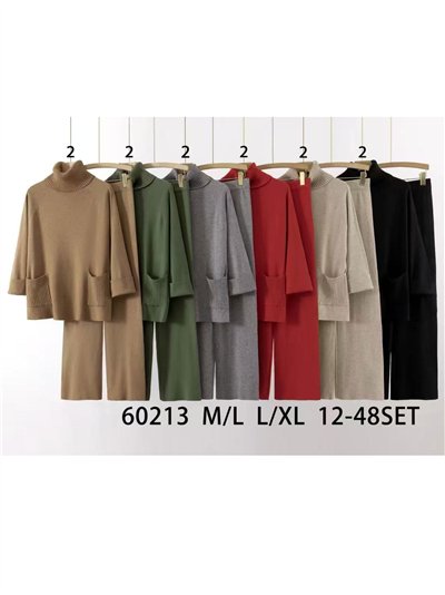 Conjunto Jersey amplio cuello vuelto + Pantalón recto 2