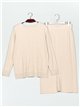 Conjunto Jersey canalé punto cálido + Falda midi