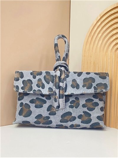 Mini bolso de mano animal print serraje nudos 2