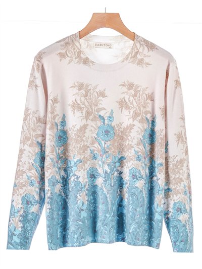 Jersey soft floral talla grande cuello redondo