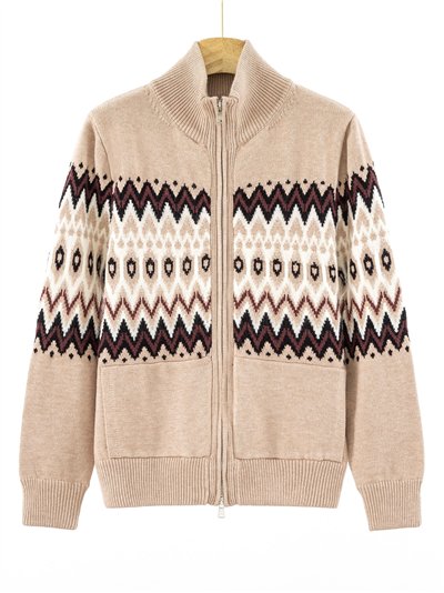 Chaqueta punto cenefa cremallera cuello perkins