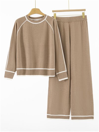 Conjunto Jersey contraste + Pantalón