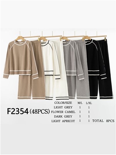 Conjunto Jersey contraste + Pantalón 2