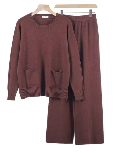Conjunto Jersey bolsillo punto cálido + Pantalón