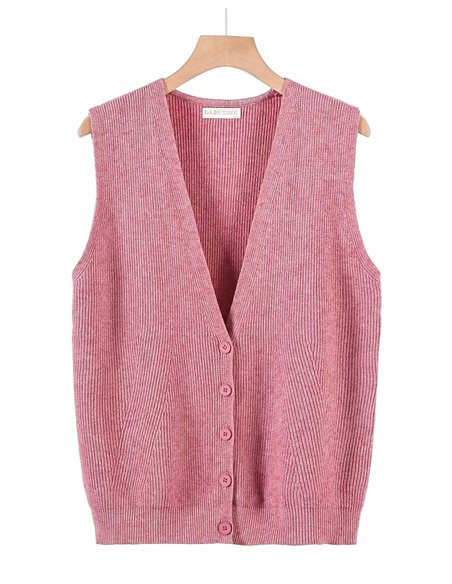 Chaleco punto cálido canalé talla grande