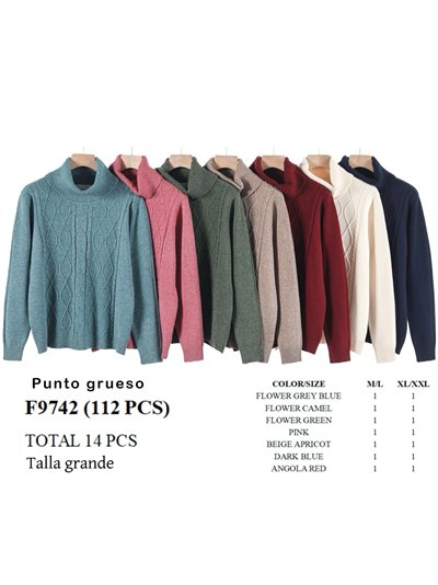 Jersey estructura cuello vuelto talla grande 2