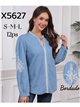 Blusa denim bordada