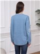 Blusa denim bordada