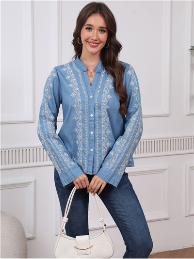 Camisa denim bordada