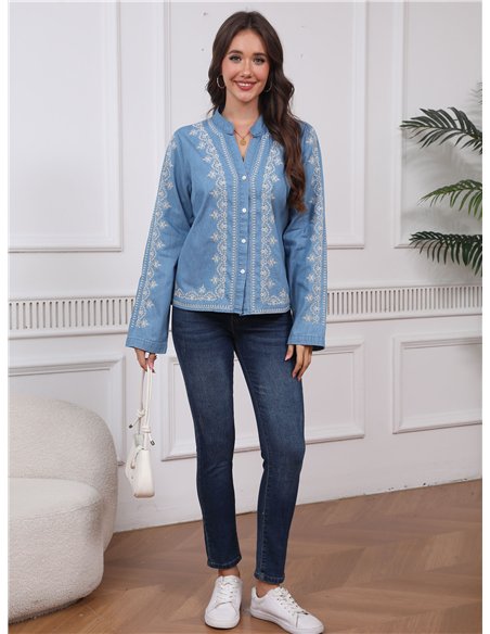 Camisa denim bordada