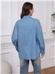 Oversized denim shirt with rhinestone