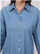 Oversized denim shirt with rhinestone
