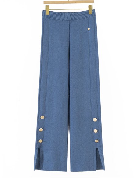 Pantalón recto punto abertura botones