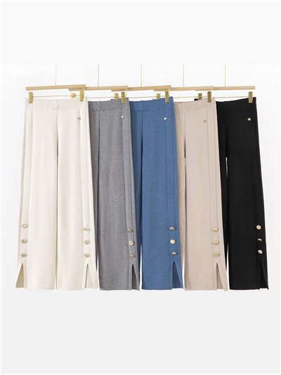 Pantalón recto punto abertura botones 2