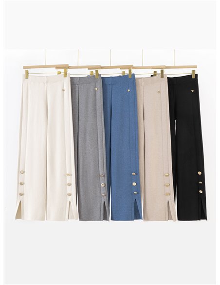 Pantalón recto punto abertura botones