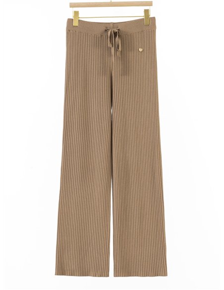 Pantalón recto punto canalé