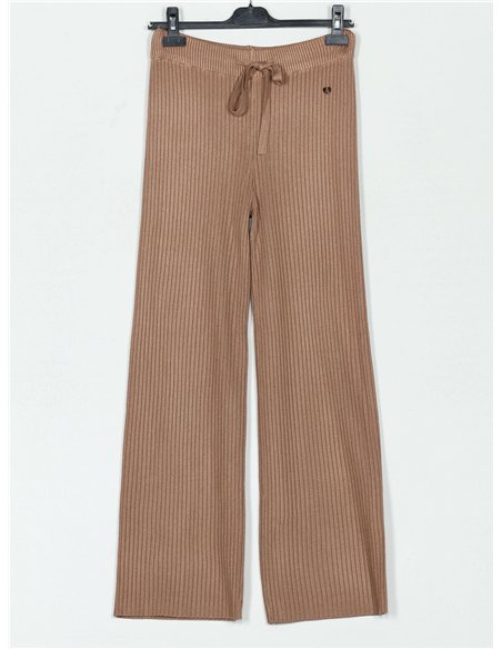 Pantalón recto punto canalé