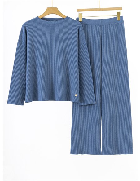 Conjunto Jersey amplio canalé + Pantalón