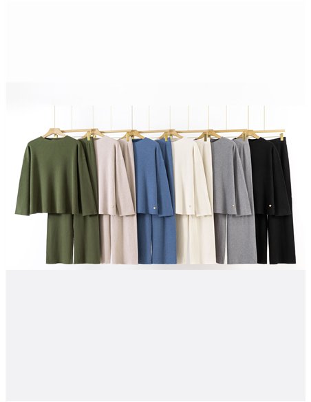 Conjunto Jersey amplio canalé + Pantalón