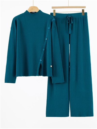 Conjunto Jersey canalé botones + Pantalón 2