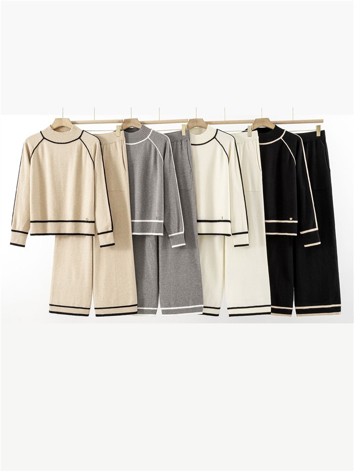 Conjunto Jersey contraste + Pantalón