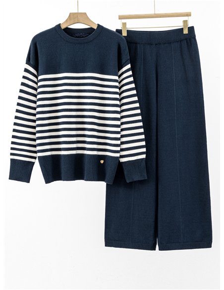 Conjunto Jersey amplio rayas + Pantalón