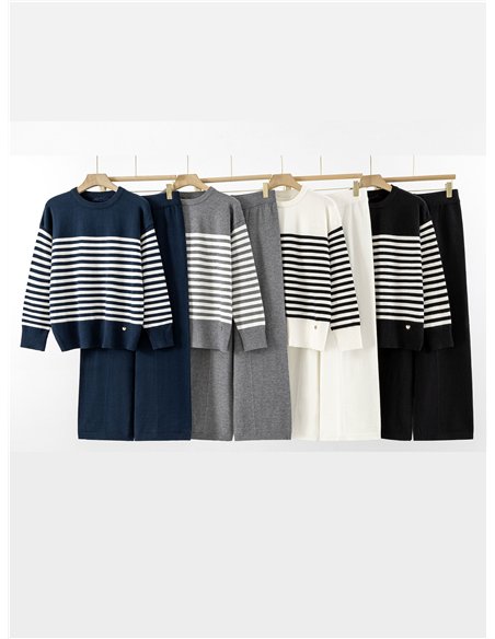 Conjunto Jersey amplio rayas + Pantalón