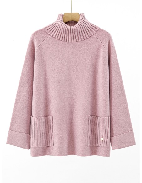 Maglione con tasca e collo a lupetto taglia grande - Fornitori nazionali di abbigliamento