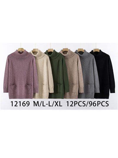 Jersey soft bolsillos cuello vuelto 2