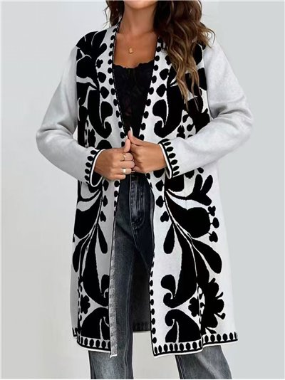 Cárdigan largo estampado