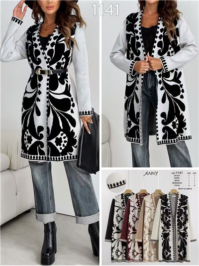 Cárdigan largo estampado 2