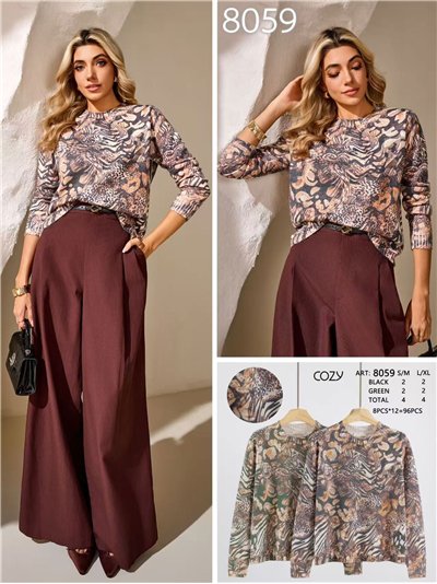 Jersey animal print cuello redondo 2