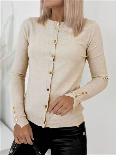 Chaqueta punto básica manga botones
