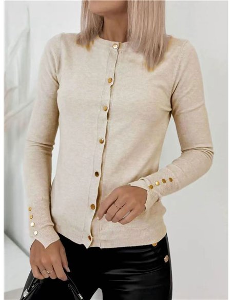 Chaqueta punto básica manga botones