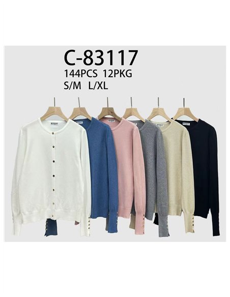 Chaqueta punto básica manga botones