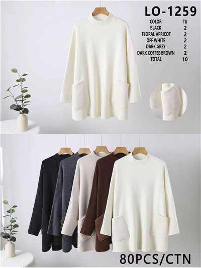 Jersey amplio bolsillos con pelo 2