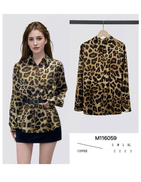 Camisa satinada leopardo