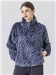 Sudadera cremallera estampada cebra con pelo