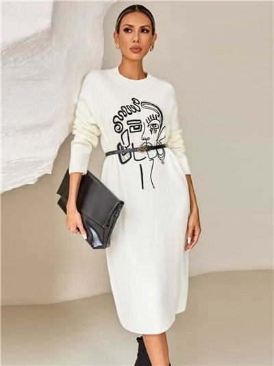Vestido punto bordado