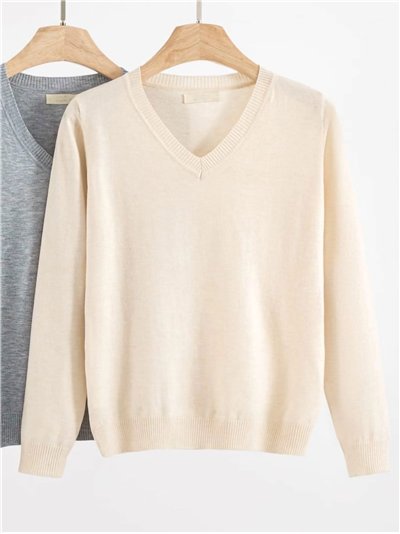 Jersey básico cuello pico