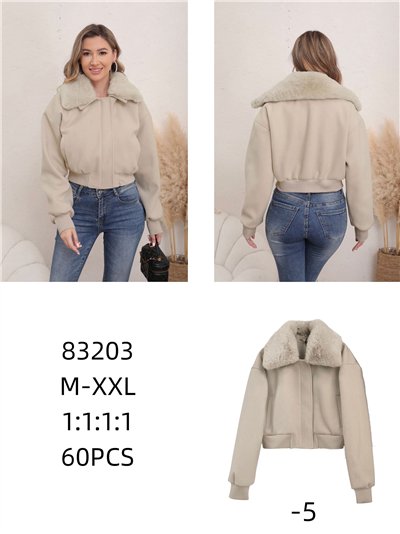 Bomber paño cuello pelo 2