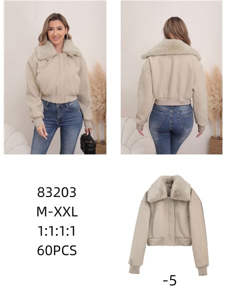 Bomber paño cuello pelo