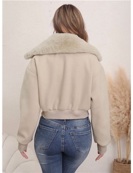 Bomber paño cuello pelo