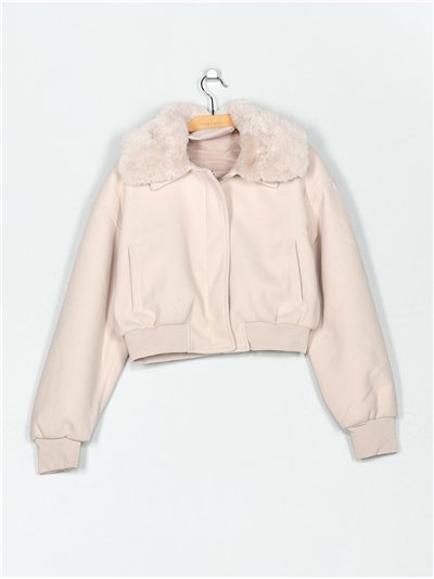 Bomber paño cuello pelo