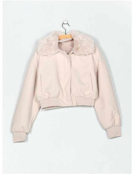 Bomber paño cuello pelo