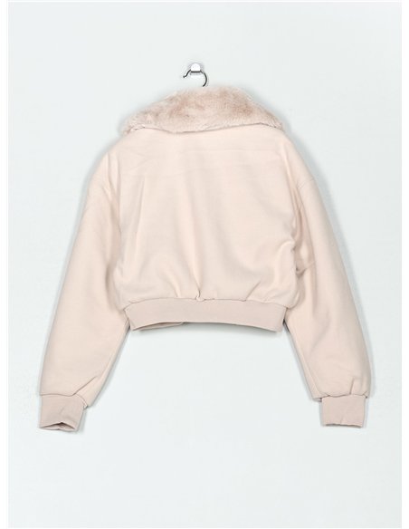 Bomber paño cuello pelo