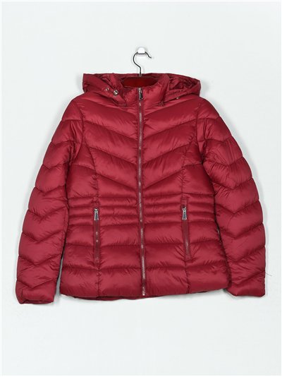 Anorak corto capucha forro polar