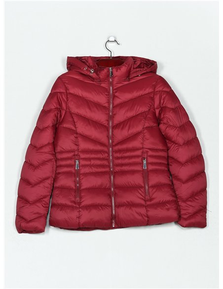 Anorak corto capucha forro polar